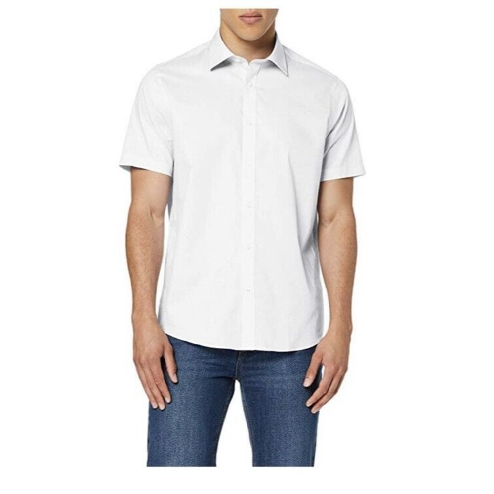 find. Men's Short Sleeve Pure Cotton Formal Shirt EU 2XL- US XL